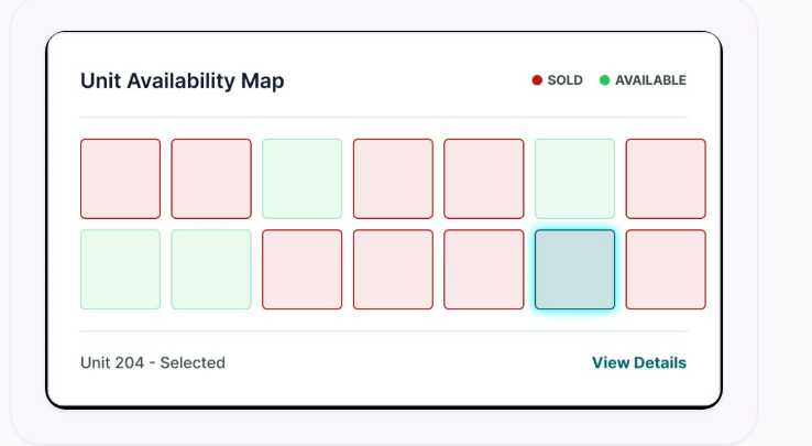 Unit Availability Map — sold and available units